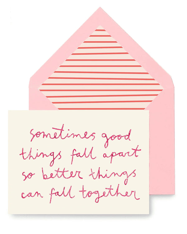 “Sometimes good things fall…” Greeting Card - Jilly's Socks 'n Such