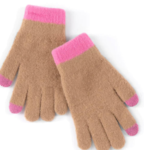 SHIRALEAH Touchscreen Gloves-Tan Sawyer - Jilly's Socks 'n Such