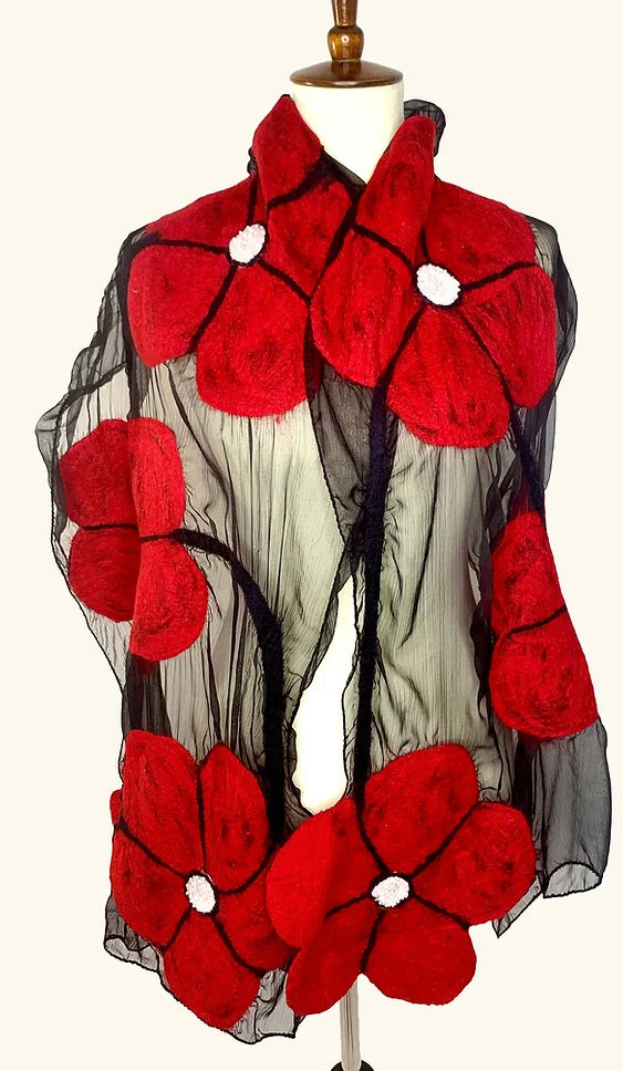 Pomegranate Moon: “Winter Flower” scarf - Jilly's Socks 'n Such