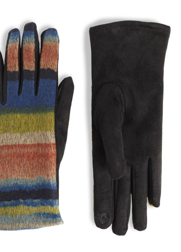Coco + Carmen Watercolor Touchscreen Gloves- blue - Jilly's Socks 'n Such
