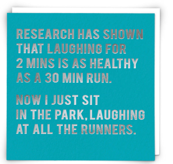 “Research has shoen that laughing for 2 mins is…” Cloud Nine Card - Jilly's Socks 'n Such
