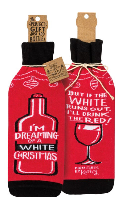 Wine Bottle Sleeve - I’m Dreaming of a White Christmas - Jilly's Socks 'n Such