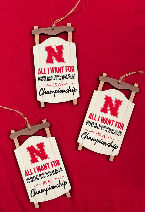 Nebraska Sports Championship Ornament - Jilly's Socks 'n Such