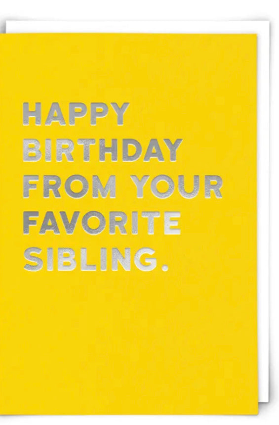 “Happy Birthday from your favorite sibling” Cloud Nine Card - Jilly's Socks 'n Such