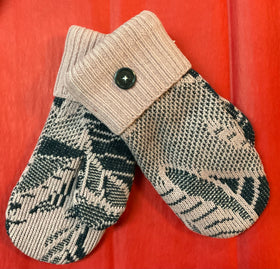 Recycled Sweater Mittens- “Pink & Navy”