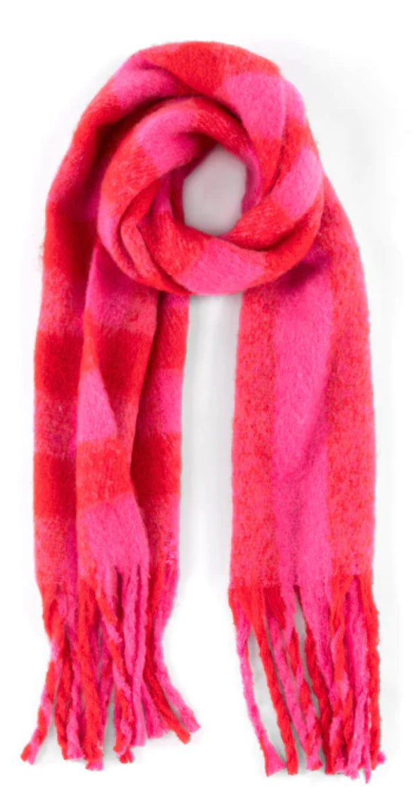 SHIRALEAH “Noelle” scarf- red & pink - Jilly's Socks 'n Such