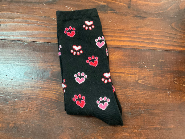 Valentine Cats & Pawprints - Jilly's Socks 'n Such