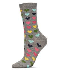 Women’s Multicolored Hearts Bamboo Socks - Jilly's Socks 'n Such