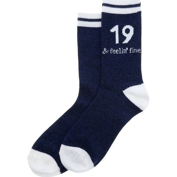 Women’s 19 and Feeling Fine Socks - Jilly's Socks 'n Such