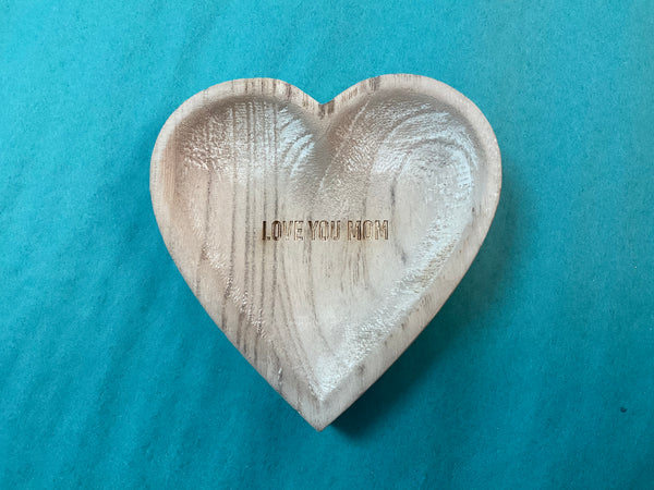 “Love You Mom” - Small Wooden Trinket Tray - Jilly's Socks 'n Such