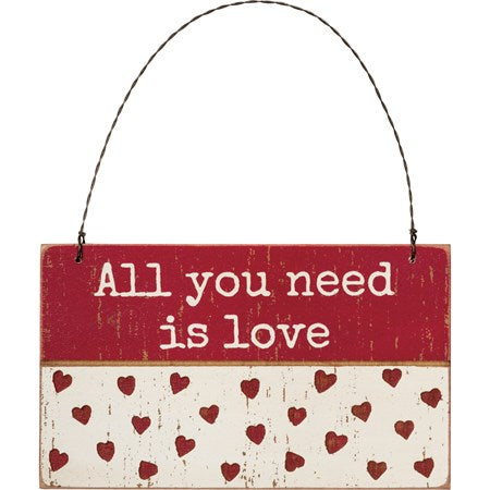 “All you need is love” Ornament - Jilly's Socks 'n Such