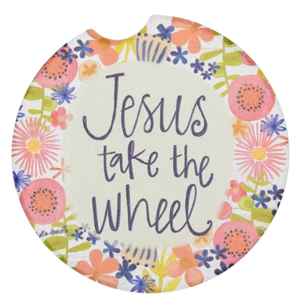 Stone Car Coaster- “Jesus take the wheel” - Jilly's Socks 'n Such