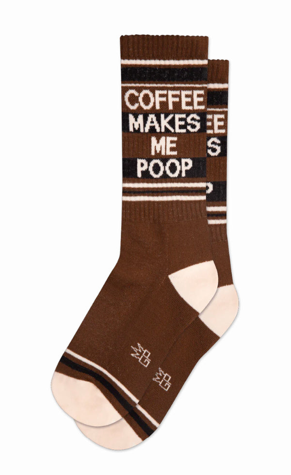 COFFEE MAKES ME POOP gym crew socks - Jilly's Socks 'n Such