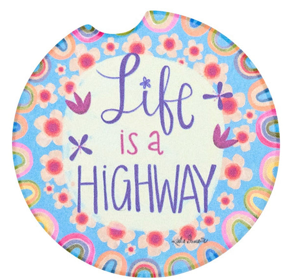 Stone Car Coaster- “life is a highway” - Jilly's Socks 'n Such