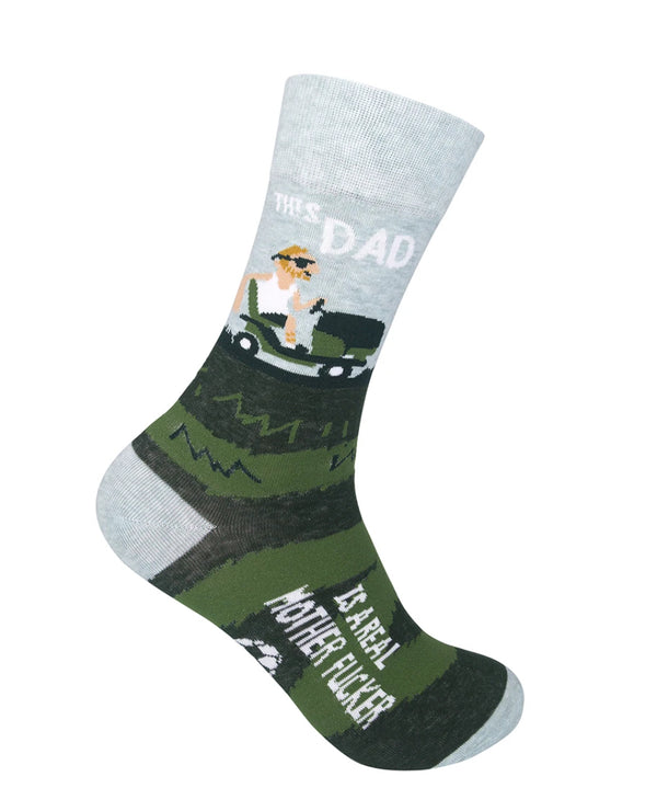 “This Dad Is A Real Mother F***er” Socks - One Size - Jilly's Socks 'n Such