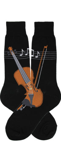 Mens Violin Music Note Socks