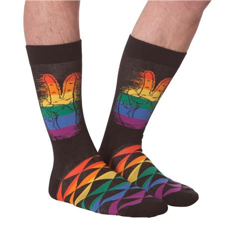 Men’s Peace Out Rainbow Socks - Jilly's Socks 'n Such