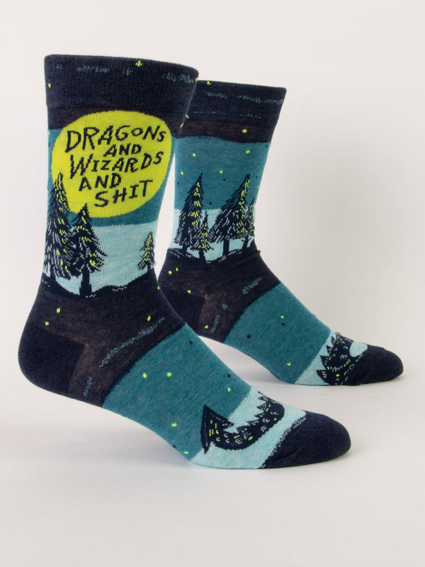 Men’s “Dragons & Wizards & Shit” Sock - Jilly's Socks 'n Such