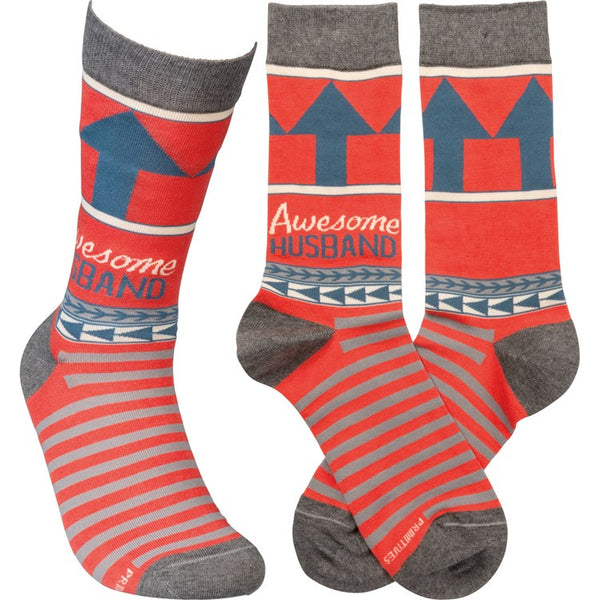 “Awesome Husband” Socks - One Size - Jilly's Socks 'n Such