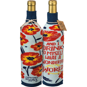 Wine Bottle Sleeve - What A Wonderful World