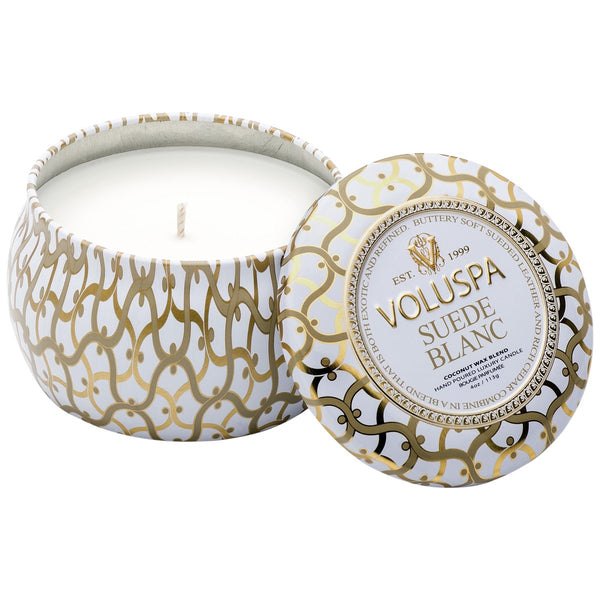 Suede Blanc - Mini Tin Candle - Jilly's Socks 'n Such
