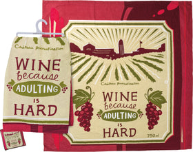 Wine-Because Adulting is Hard Kitchen Towel