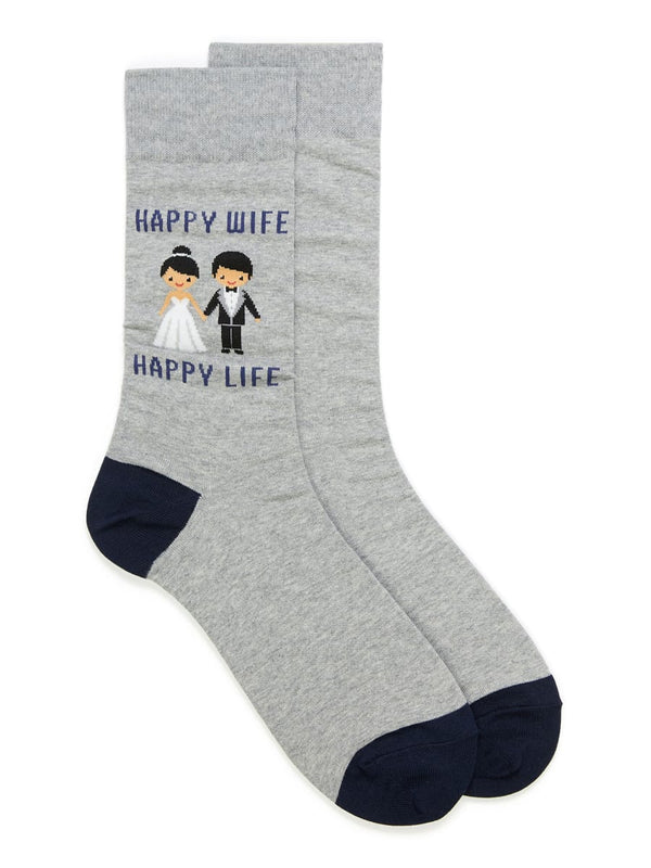 Men’s “Happy Wife Happy Life” Socks - Jilly's Socks 'n Such