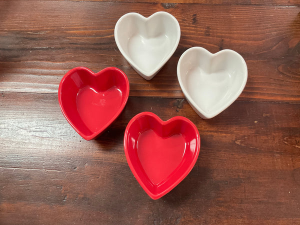 Valentine Heart Dishes - Red and White - Jilly's Socks 'n Such