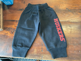 Creative Knitwear-Kids’ Nebraska “Huskers” Sweat Pants-black w/ red