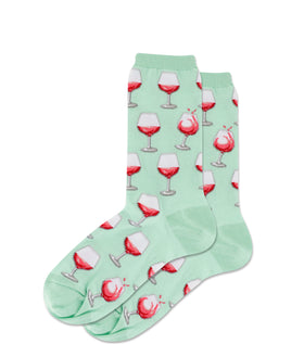 Women’s Red Wine Glass Socks - Mint Green