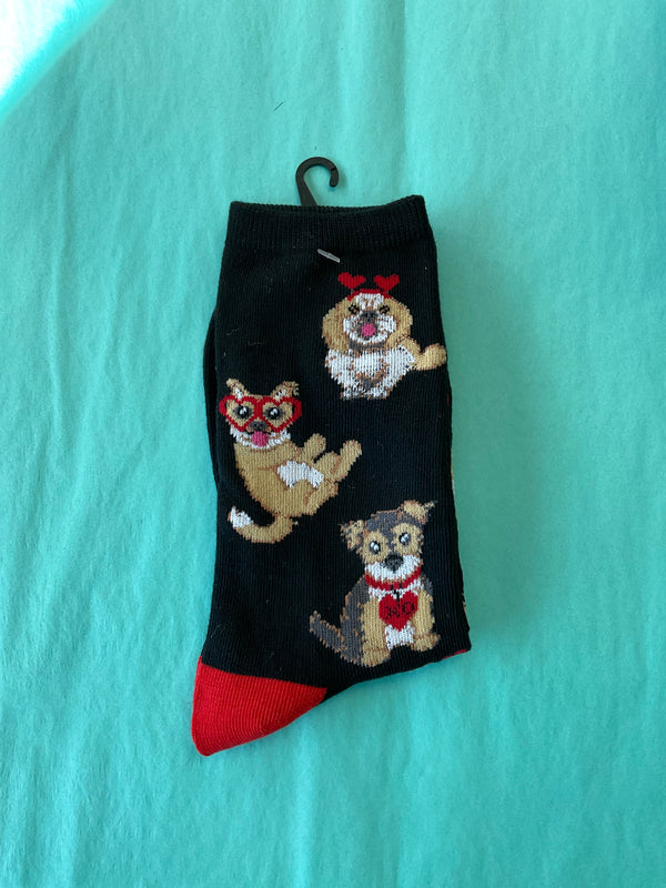 Valentine Dogs Sock - Jilly's Socks 'n Such