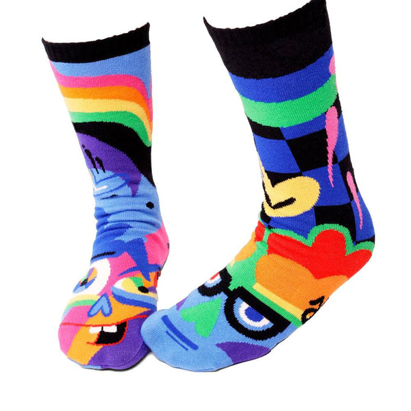 Pals Mismatched Kid’s Grip Socks - Silly & Serious - Jilly's Socks 'n Such
