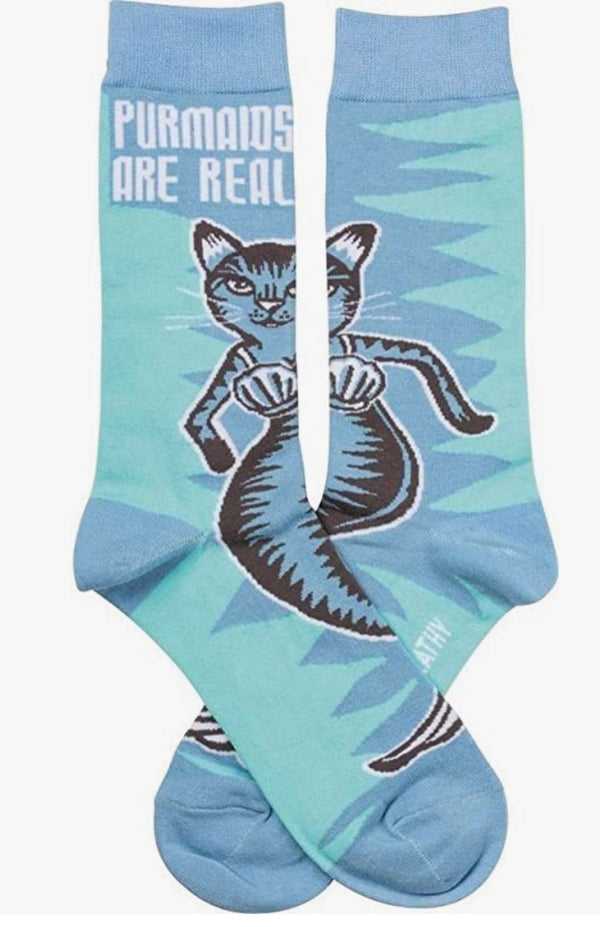 “Purmaids are real” Cat Socks - One Size - Jilly's Socks 'n Such