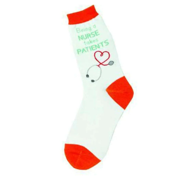 Women’s “Being a Nurse takes Patients” Socks - Jilly's Socks 'n Such