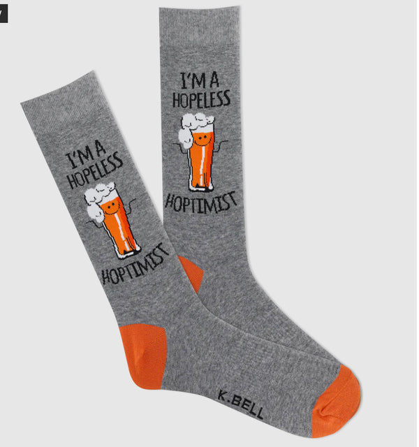 Men’s “I’m A Hopeless Hoptimist” Beer Socks - Jilly's Socks 'n Such