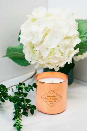 White Tea + Elderflower - 8 oz Copper Candle