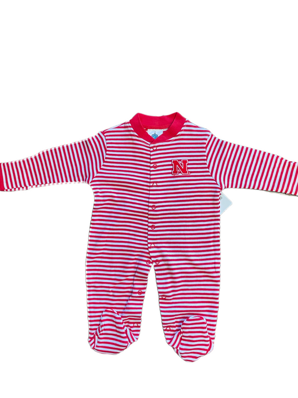 Children’s Striped Bubble Nebraska Footie Pajama Romper - Jilly's Socks 'n Such