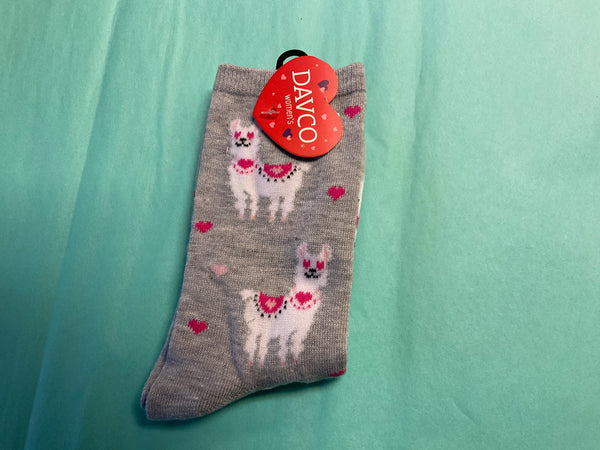 Valentine llamas - Jilly's Socks 'n Such