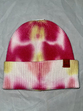 Women’s Pink/Yellow Tie Dye Winter Hat