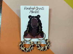 Kindred Spirits Market Earrings Style 184 - brown print