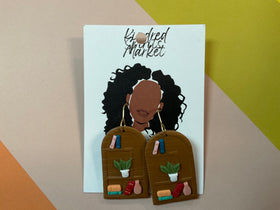 Kindred Spirits Market Earrings Style JS1 - bookcase