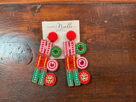 Holiday Beaded Earrings by Simply Noelle - HoHoHo