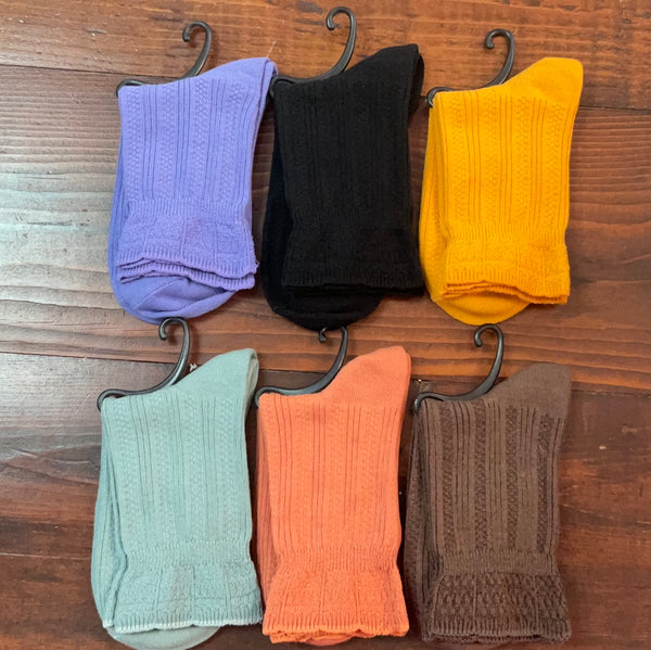 Women’s Colorful Quilted Crew Socks - Jilly's Socks 'n Such