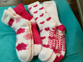 Valentine lavender and shea butter infused slipper socks