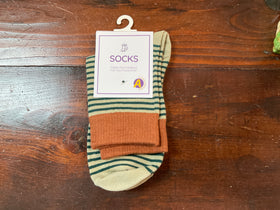 Women's Striped Socks - Green