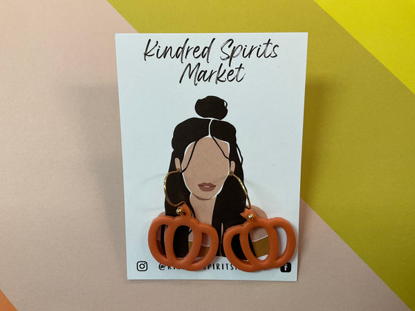 Kindred Spirits Market Earrings Style JS4 - pumpkin - Jilly's Socks 'n Such