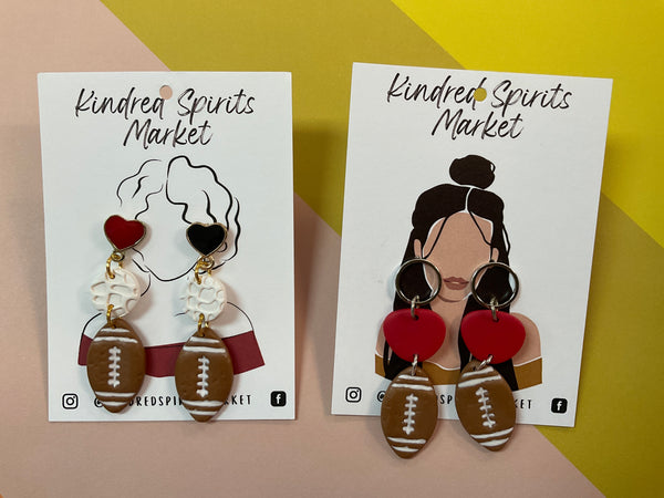 Kindred Spirits Market Earrings Style FB1 - football - Jilly's Socks 'n Such