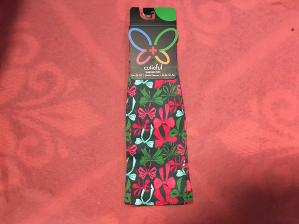 Compression Socks - Christmas Bows