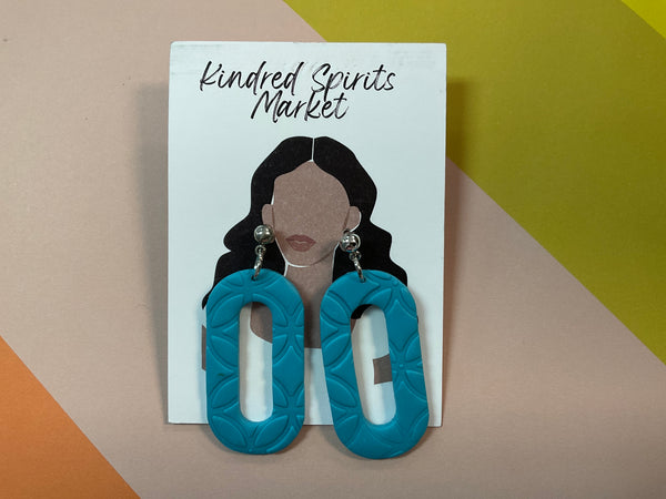 Kindred Spirits Market Earrings Style 52 - teal loop - Jilly's Socks 'n Such