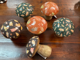 Fall wooden print Mushrooms